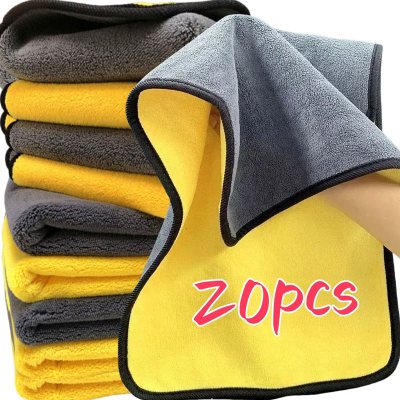 1/20pcs Thicken Microfiber Clo - Microfiber Car Drying Towel Super Absorbent ulasan dan harga