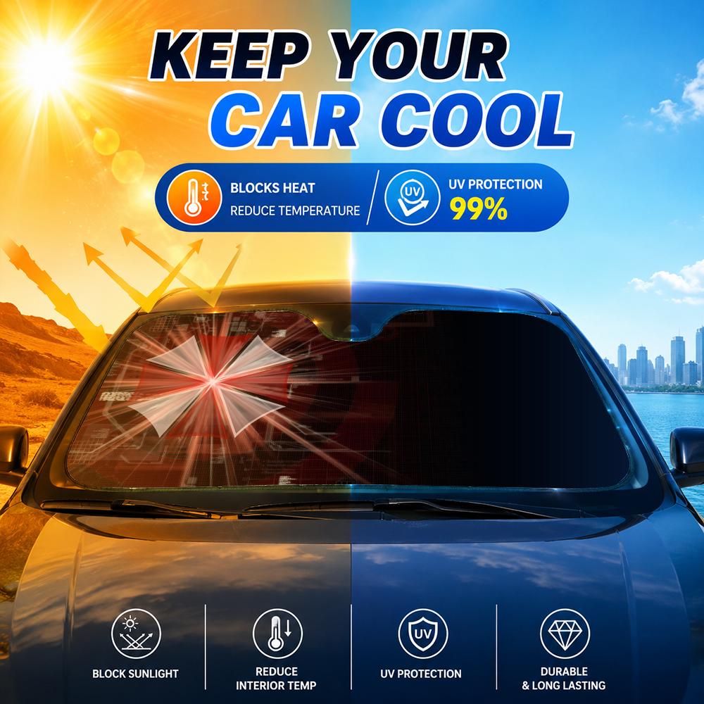 Horror Movie Umbrella Sun Viso - Car Sunshade Windshield Umbrella Foldable ulasan dan harga