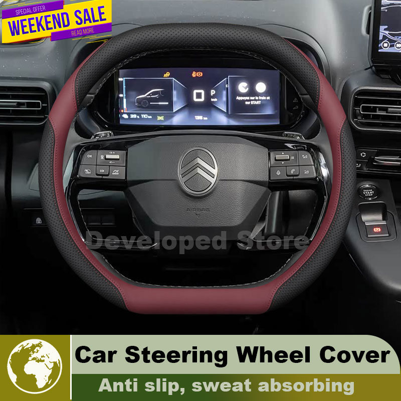 Leather Car Steering Wheel Cov - Car Steering Wheel Cover Anti Slip Breathable ulasan dan harga